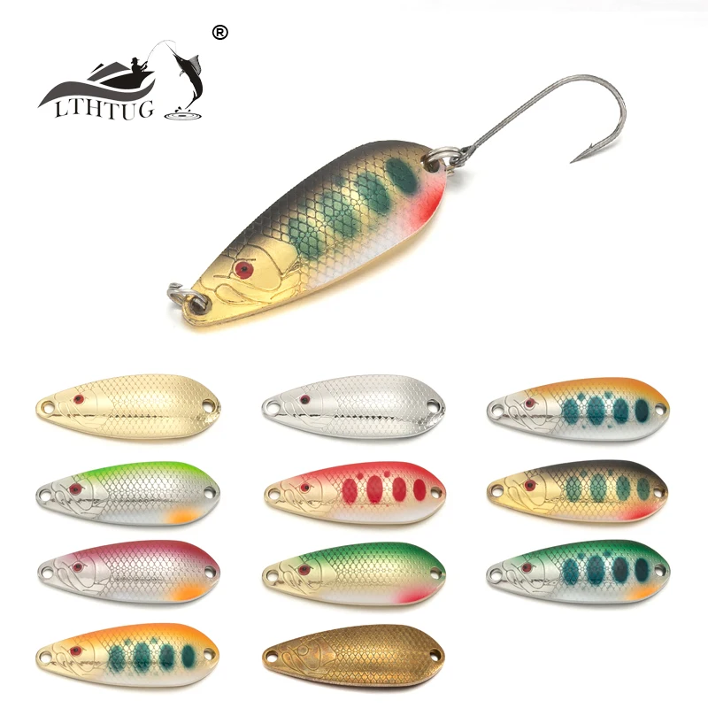 Hard Bait Spoon Lures Trout Perch Emishi-Spoon Stream LTHTUG Pike Copper for 37mm 42mm