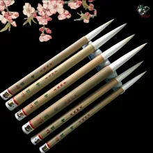 7 pçs caligrafia canetas de lã puro cabelo chinês pintura escova tradicional longo cabelo artesanal huzhou caligrafia escrita escova
