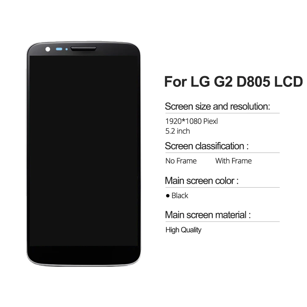 Без битых пикселей ЖК дисплей 5 2 дюйма для LG G2 D802 внешний LCD D800 D801 D805 D803 VS980|Экраны