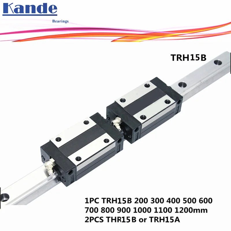 Точность рельсовые 1 шт. TRH15 линейной направляющей+ 2 шт. TRH15B блок или TRH15A Фланец Блок L 300 400 500 600 700 800 900 1000 мм для станка с ЧПУ