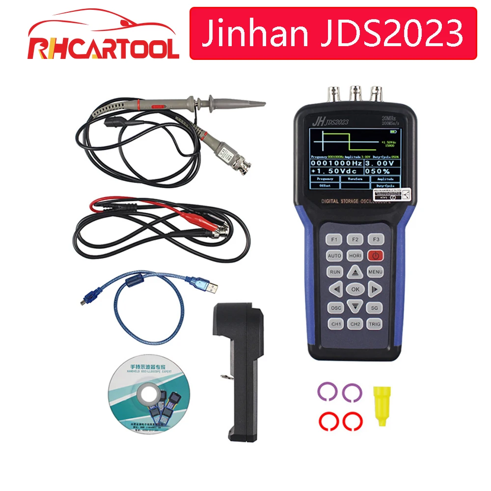 

OBD2 car accessories Jinhan JDS2023 Handheld Oscilloscope 1 Channels 20MHz oscilloscope JDS2023 200MSa/s 16 bit true color