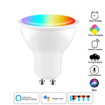 

Smart LED Light Bulb 6W GU10/GU5.3/E27 RGBW WiFi Led Dimmable Lamp Cup Compatible With Alexa Google Home APP Remote Control