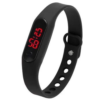 

Fashion LED Womens Mens Date Sports Bracelet Watch Rubber Digital Wrist Watches Black
