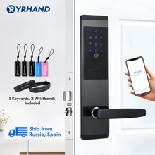 TTlock App Security Electronic Door Lock, WIFI Smart Touch Screen Lock,Digital Code Keypad Deadbolt For Home Hotel Apartment bluetooth smart electronic keyless keypad home entry door lock with smartphone controlled for hotel and apartment compatible