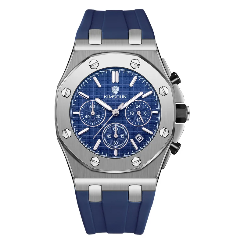 

Switzerland Royal Rolexable Japan MIYOTA quartz men's silicone three-eye multi-function waterproof calendar reloj hombre