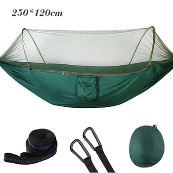 

Hanging Bed Hammock Mosquito Net Camping Hiking Tool Set Steel Buckles
