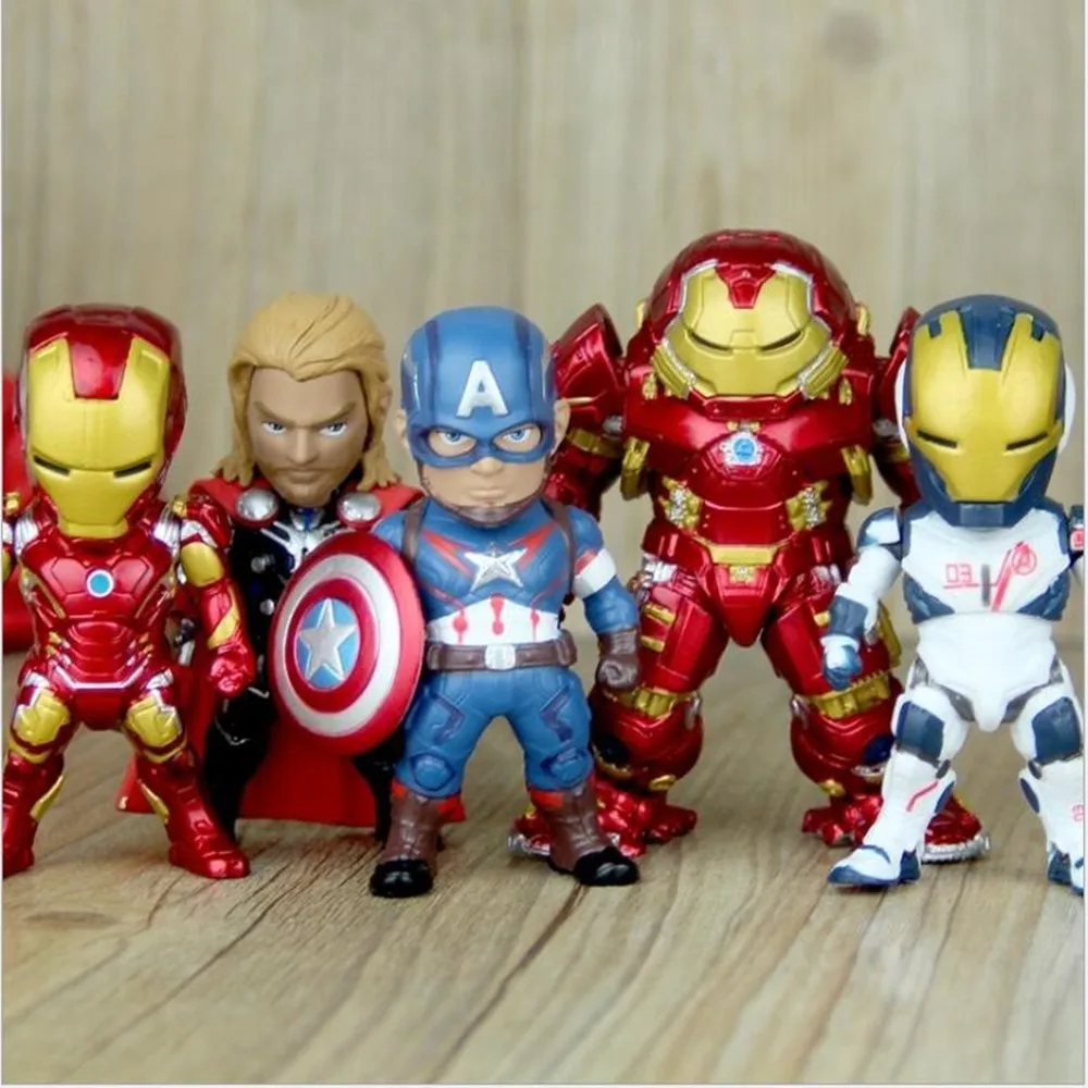 

5PCS set 4" Marvel Avengers Starforce Superhero Titan Hero Thor Iron Man model Hulkbuster doll Toy Figures car Decoration A020