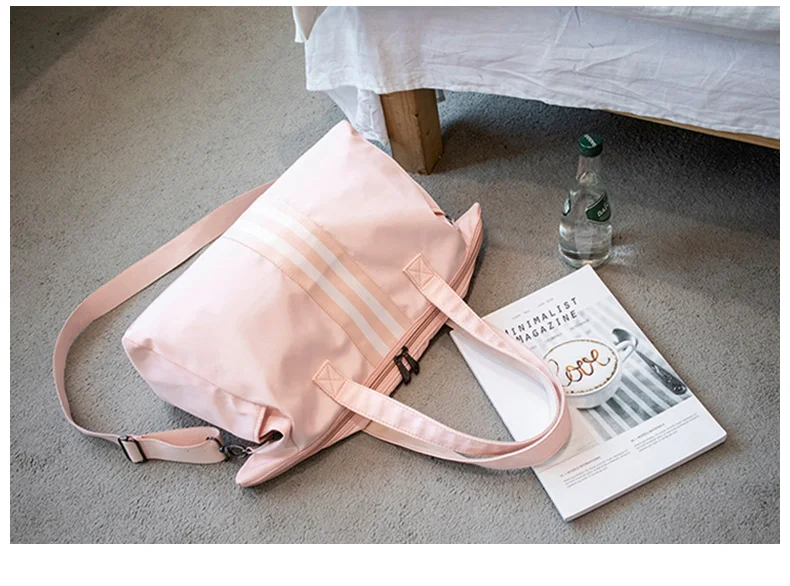 Женская Черная Дорожная сумка, розовая сумка на плечо с пайетками, сумки для сухого влажного отдыха, Женская сумочка, женская переносная сумка для выходных