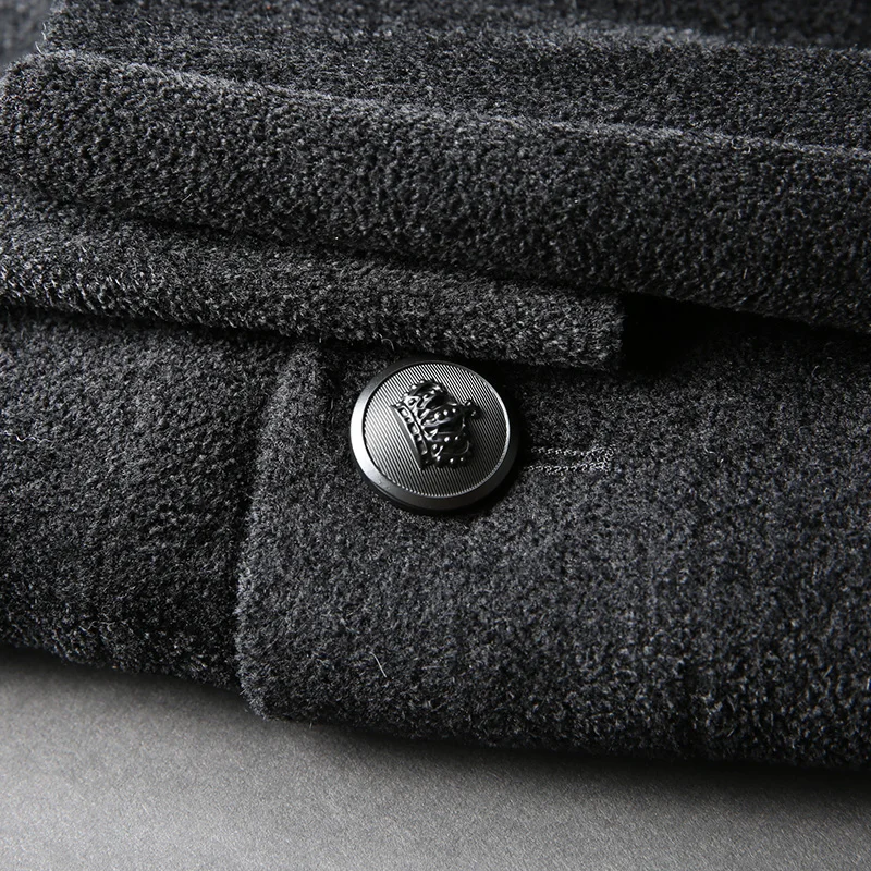 JSBD high-end handsome men's coat thick no-ironing fw men casual scarf collar long woolen coat