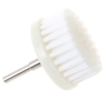 

60mm White Soft Drill Powered Brush Head For Cleaning Car Carpet Bath Fabric