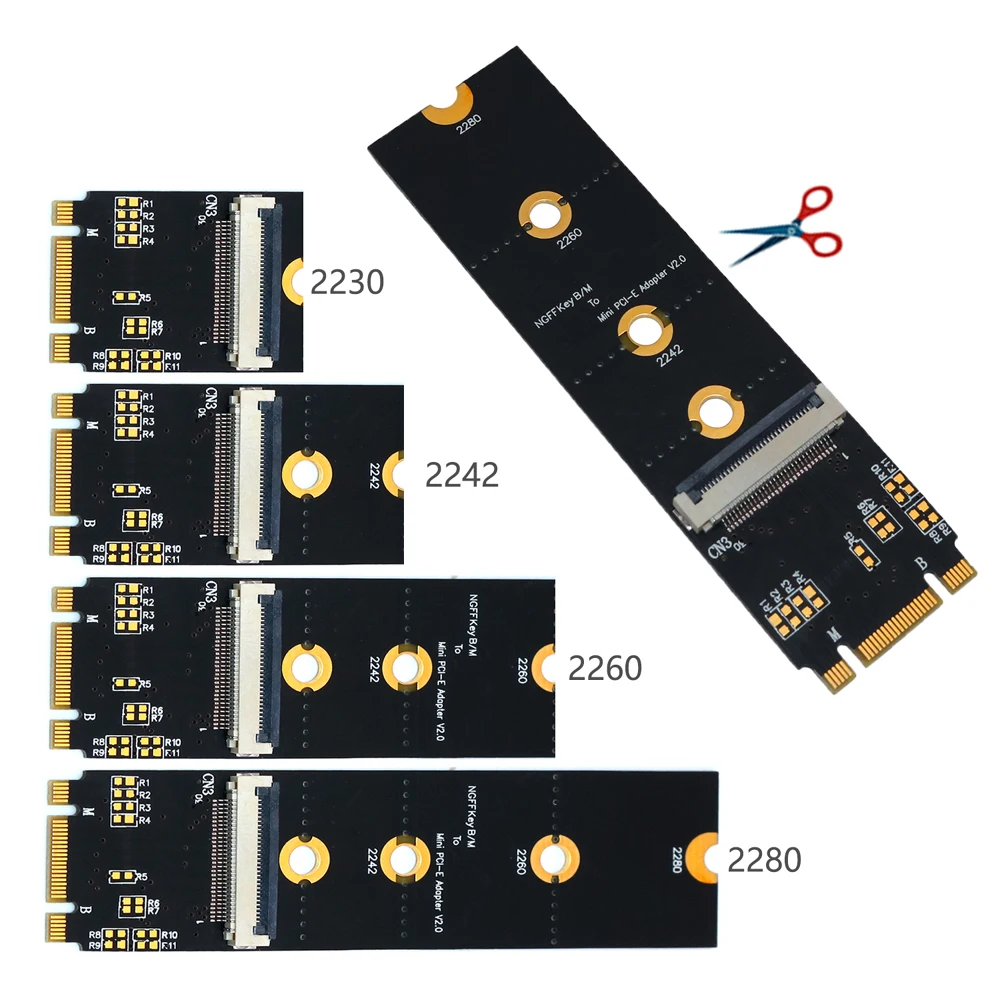 M.2 Вай-Фай адаптер M.2 NGFF ключ B+ м Mini PCI-E сетевая карта Wi-Fi M.2 Mini PCI Express Wi-Fi Bluetooth адаптер с FFC Кабели