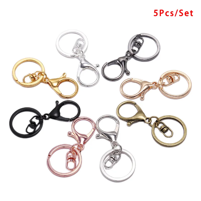 5pcs/lot Key Ring 3cm Keychain Long 7cm Lobster Clasp Key Hook Keyrings For Jewelry Making Finding DIY Key Chains Accessories