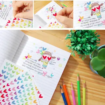 

6pcs/set Colorful Heart Star DIY Scrapbooking Diary Photo Album Stickers