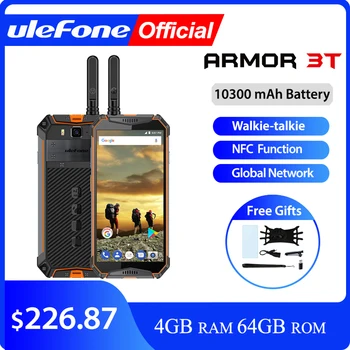 

Ulefone Armor 3T IP68 Waterproof Mobile Phone Android 8.1 5.7" FHD+ helio P23 Octa Core 4GB 64GB 21MP Walkie Talkie Smartphone