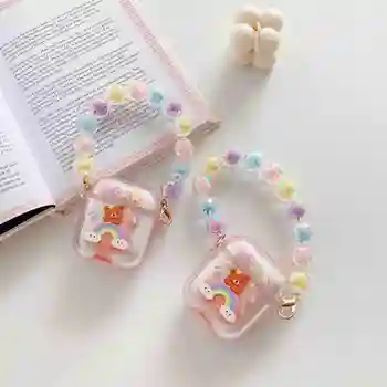 

coque For AirPods 2 Case Luxury quicksand cute rainbow bear Earphone Case for Air Pods 2 Case AirPods Cover fundas