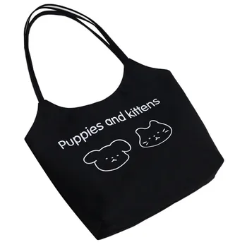 

2020 New Fashion Canvas Handbag Women Cartoon Casual Wild Shoulder Bag Female Shopping Bags Ladies Print Tote Drop Shipping