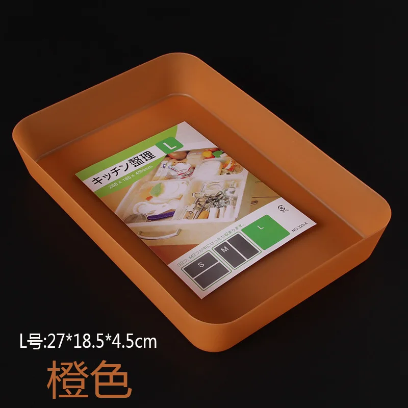 Adjustable Kitchen Drawer Organizer Plastic Box Makeup Organizer Casket Jewelry Box Underwear Organizer Food Container - Цвет: orange L