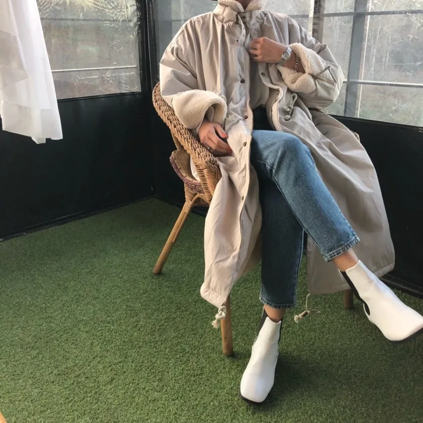 Осень и зима Южная Корея Dongdaemun женское платье длинное плотное хлопковое Стеганое пальто для женщин