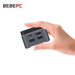 Mini PC Portable, Windows 10, Intel Celeron N4100, 4 cœurs, wi fi, Bluetooth 4.2 0, 4K, 60Hz, LPDDR4, Micro ordinateur, boîtier TV de Type C 