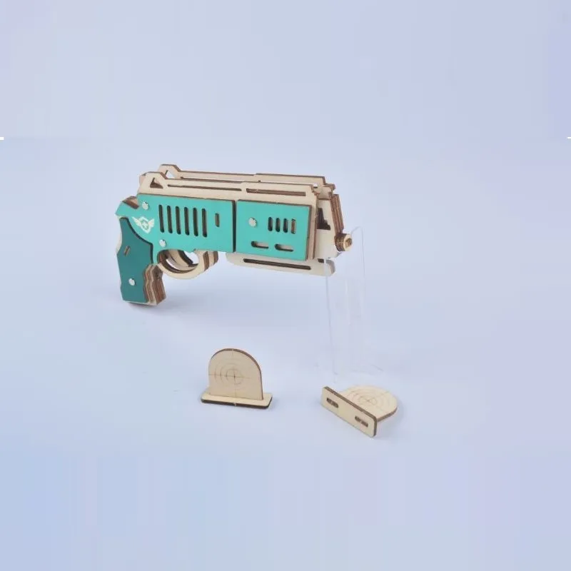 3D головоломка, деревянные игрушки, сделай сам, набор для сборки, военный пистолет с резиновой лентой, головоломка для детей, умные игры, развивающие игрушки для детей