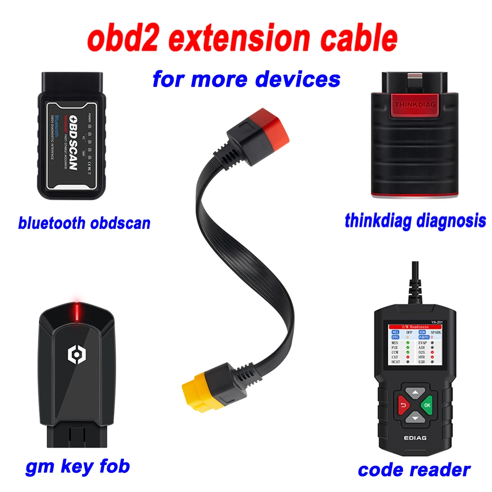 OBD2 Удлинительный кабель 36 см 16 контактный двойной разъем штекер гнездо для
