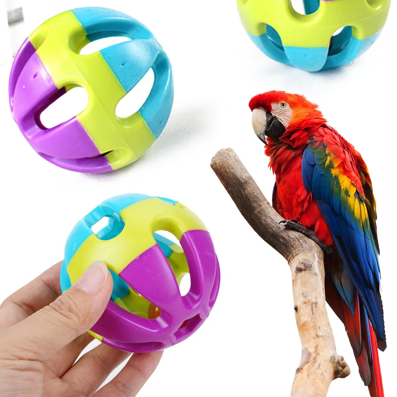 

Multicolor with Bell Parakeet Cockatiel ABS Ball Pet Bird Parrot chewing toy Home Product Accessories Pet supply Parrot Product