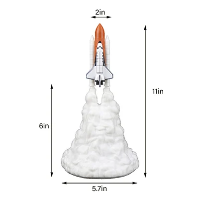 Экологически чистый 3D принт космический челнок Настольный светильник ночник для любителей космоса Лунная лампа ракетная лампа в качестве украшения комнаты - Испускаемый цвет: type2