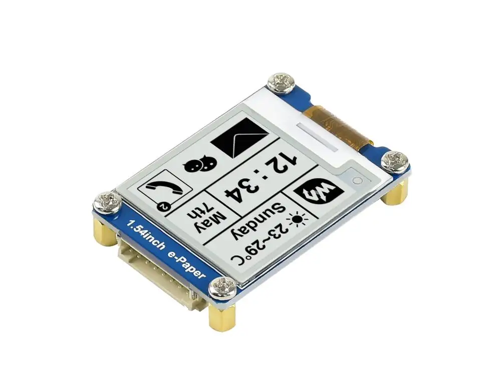 Waveshare1.54-дюймовый e-paper/E-Ink дисплей 200x200, SPI интерфейс для Raspberry Pi и т. д. два дисплея Цвет: черный, белый, частичное обновление