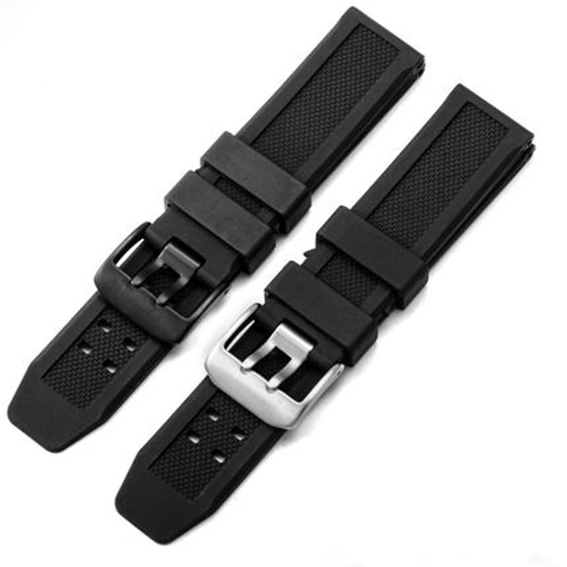 silicon watchband for Luminox 7251|3050|3051|6402 series wristband 23mm black waterproof rubber bands