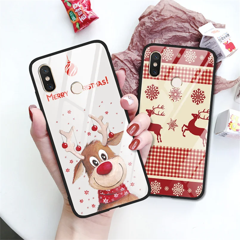 

Christmas Tempered Glass For Xiaomi Redmi Note 4X 5 6 7 K20 Pro Mi A3 A2 5 5S 6 8 SE Lite 9 9T F1 Mix 2 2s Max 3 CC9 CC9e Case