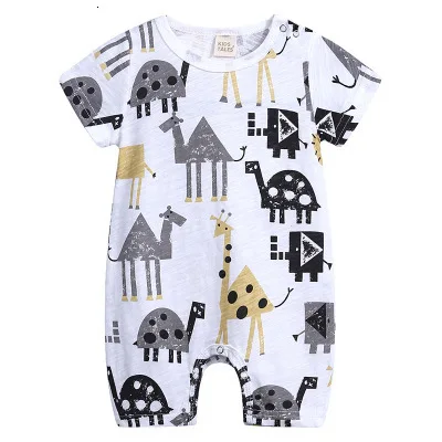 Summer new style baby mamelucos short sleeve baby baby baby clothes beautiful cartoon printed monkey climbing clothes - Цвет: red