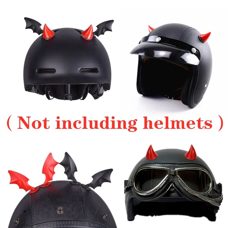 

Cute Devil Horn Horn Helmet Decoration Helmet Personality Decoration Cosplay Motocross Motorcycle Helmet Ear Helmet Wing Sticker