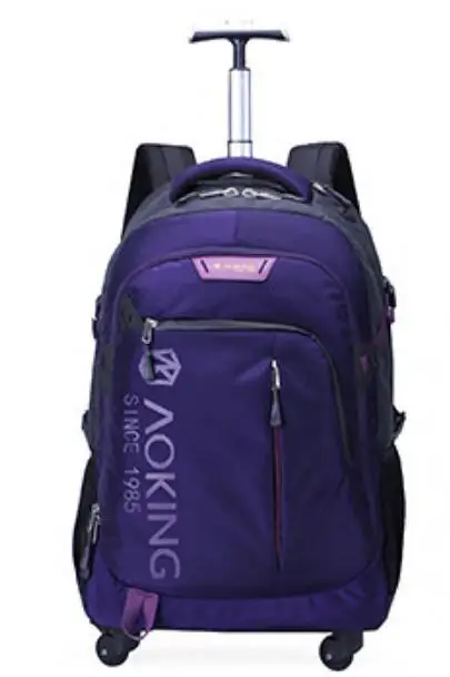 Travel Trolley Luggag Bag Rolling Backpack College Wheeled Bag Men