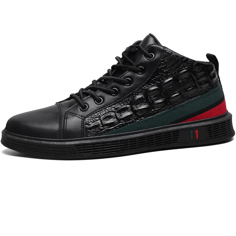 

Brand Men Leather Casual Shoes Flat Fashion Sneakers Male Walking Shoes Zapatillas Hombre Mens Footwear Man Designer Shoe Autumn