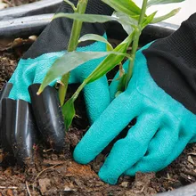 1 пара садовых перчаток 4 ABS пластиковые садовые резиновые перчатки с когтями быстро легко копать и сажать для копания посадки