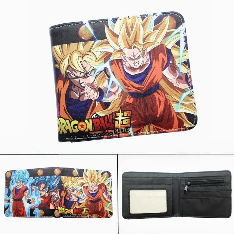 Аниме Dragon Ball Z кошелек Супер Saiyan Goku Vegetto для мальчиков и девочек карман на молнии для монет PU короткий держатель для карт