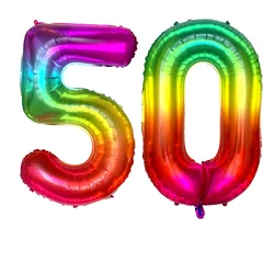 Set of 2 Colorful 30th Birthday Foil Balloons - Pink, Blue, Gold Party Decorations - 40inch (Ruby)
