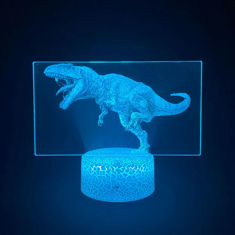 Мерцающая тираннозавр 3D лампа с изображением акриловый динамик Bluetooth украшение