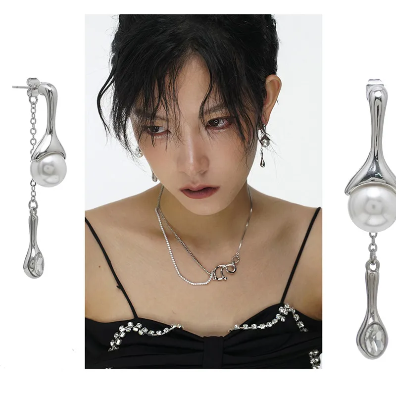 Dangle Earrings Pearl Earrings Drop Earrings Long Earrings Crystal Tassel Earrings Punk Long Tassels Pearl Drop For Women Personality Hyperbole Jewelry Gift