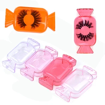 

10PC Candy Lash Box Alse Eyelash Packaging Box Fake 3D Mink Lashes Boxes Faux Cils Strip netic Case Empty