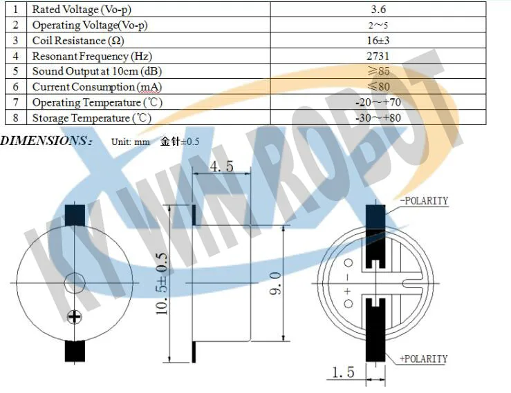 2 шт./лот SMD 9045 9x9x4,5 мм пассивный зуммер Магнитный 3 в 5 В AC зуммер 9*9*4,5 мм громкоговоритель высокая температура для Arduino электро