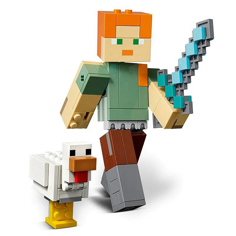 

Compatible With LEGOINGS 21149 160pcs My worlds Series Alex with a chicken Model Building Block Brick Educationa