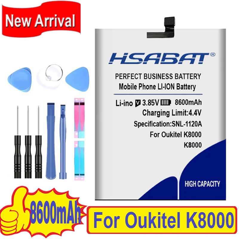 100% Оригинальный HSABAT 8600 мАч аккумулятор для Oukitel K8000 | Мобильные телефоны и