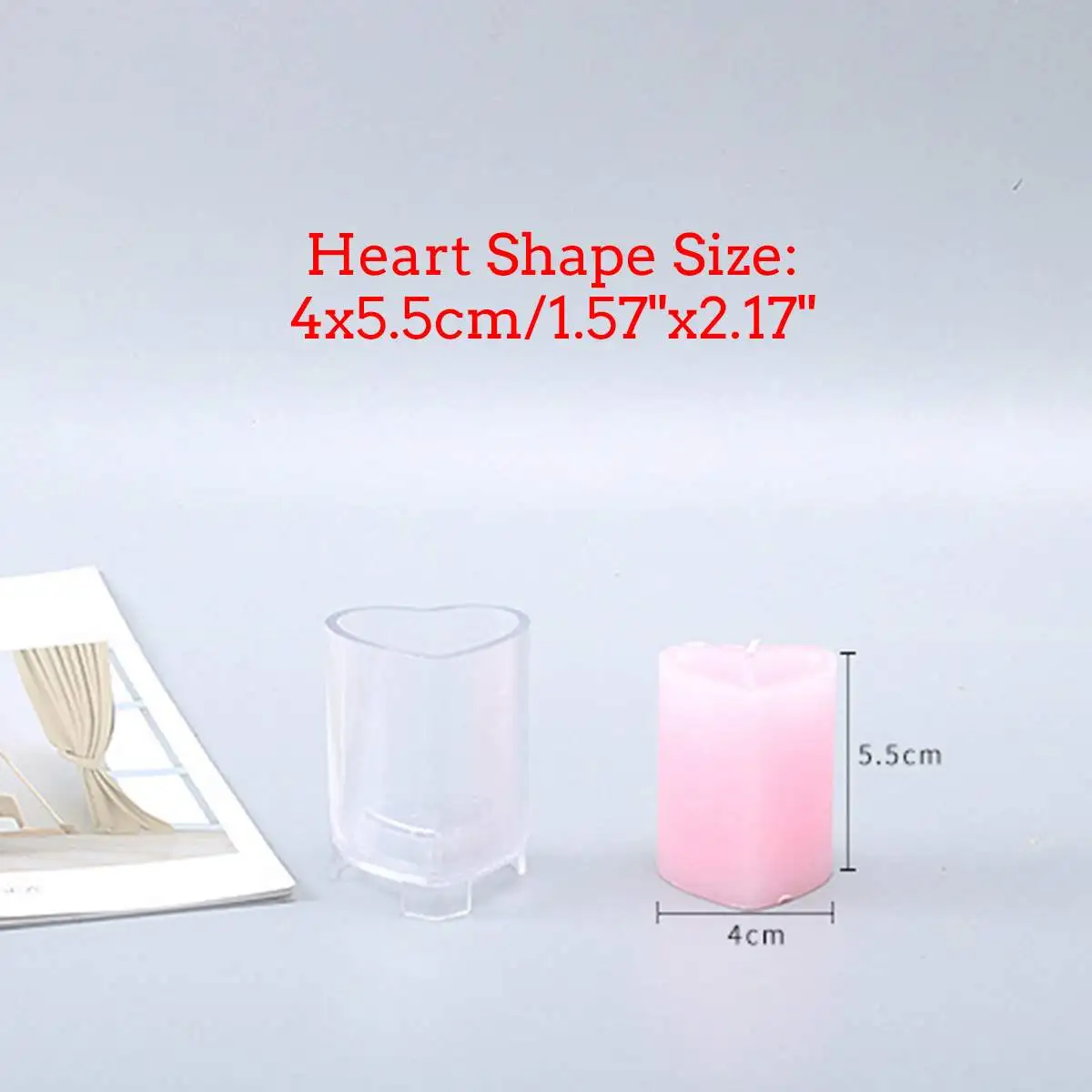 Форма для свечей, форма для мыла, инструменты для украшения торта, форма для изготовления свечей, сделай сам, свеча, ремесло, квадратный цилиндр, сердце, пустой кубик, инструменты - Цвет: Heart Shape