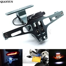 Универсальный Регулируемый кронштейн для номерного знака мотоцикла со светодиодный индикатором для Kawasaki Ninja 500R EX500 650R EX650 ER-6F ER-6N