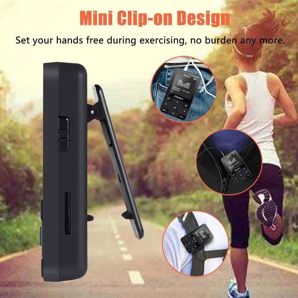 16 Гб мини-клип MP3-плеер Bluetooth 4,1 без потерь HiFi звук MP3 музыкальный палер с fm-радио, диктофон, видео для бега