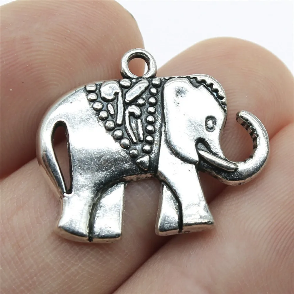 20 штук 25x21 мм старинное серебро Цвет античная бронза тайский слон кулон повезло
