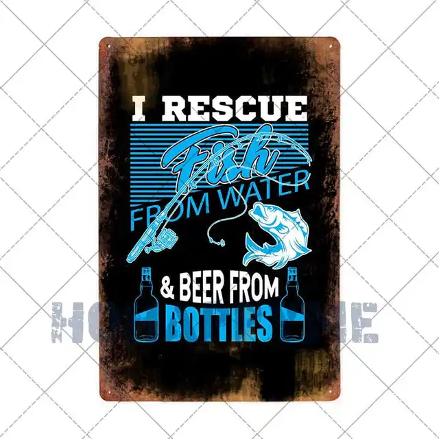 Fish Metal Tin Signs Retro Poster Fishing Site Door Plates Outdoor Decorative Bar Club Iron Wall Plaques Vintage Decor 20x30CM 2181060