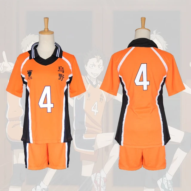 Haikyuu To the Top No.4 Nishinoya Yuu Orange Jersey T-shirt+Pants Sports  Wear Karasuno High Libero Cosplay Costume Anime Uniform - AliExpress