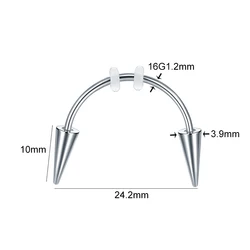 Stainless Steel Vampire Fangs Spike Ring Lip Hoop Jewelry (Style 3)